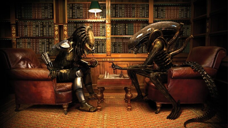 Predator and Xenomorph — Brown, Dramatic, 3d Render