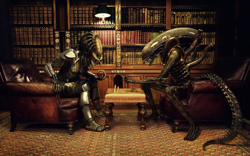 Predator and Xenomorph — Brown