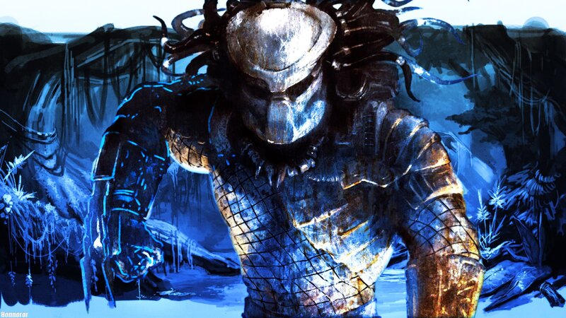 Predator in icy forest
