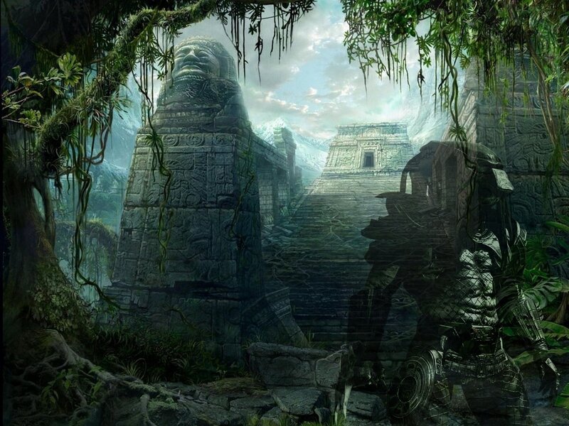 Predator Warrior in Jungle — Green, Dramatic