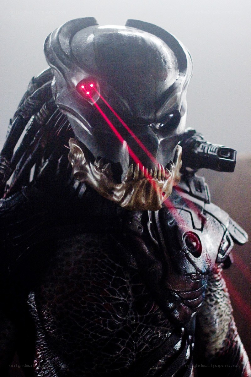Predator with red laser eyes