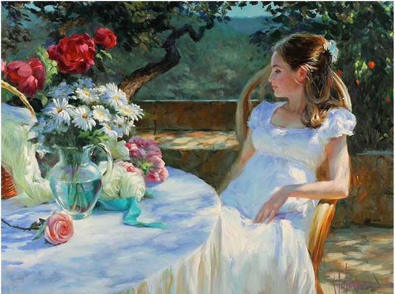 Pregnant Woman at Table