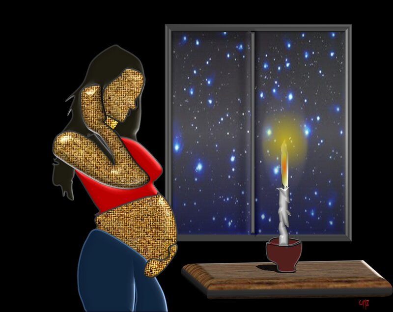 Pregnant Woman at Window