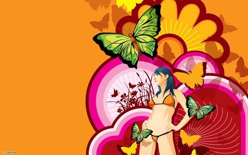 Pregnant Woman in Bikini — Orange