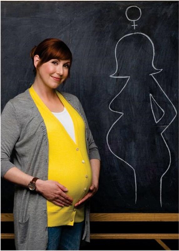 Pregnant woman in classroom