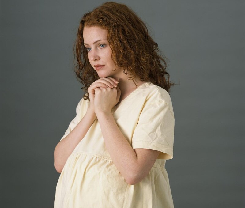 Pregnant Woman in Dress — Yellow