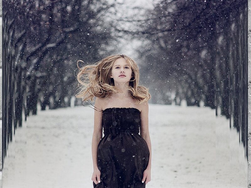 Pregnant Woman in Snow