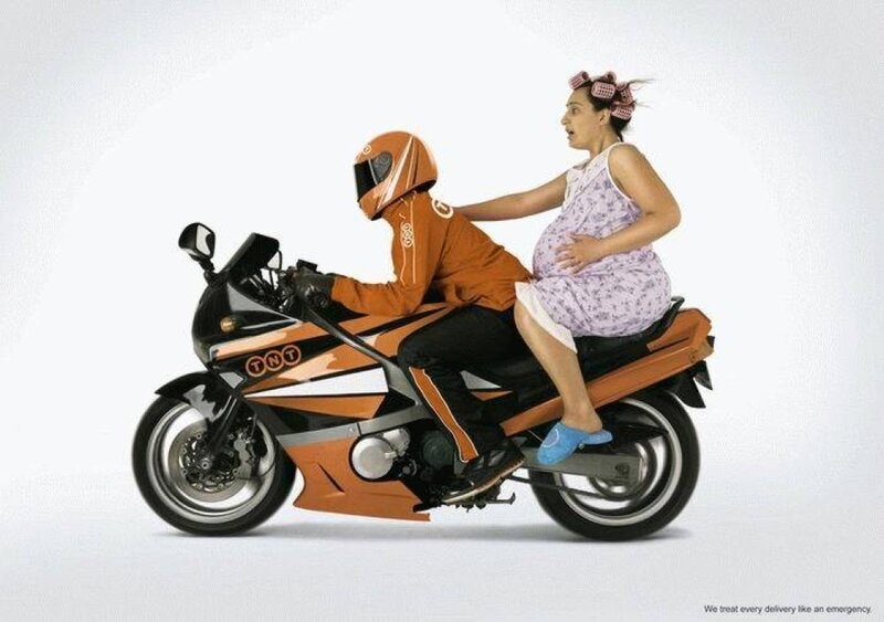 Pregnant Woman on Motorcycle