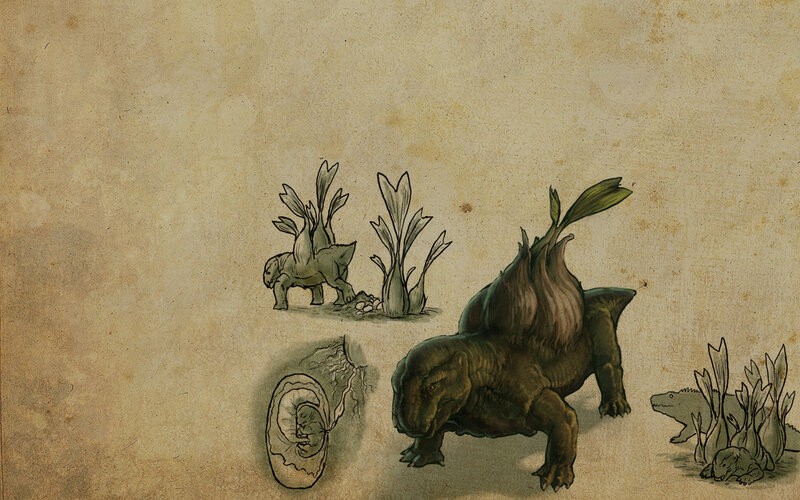 prehistoric creature sketches
