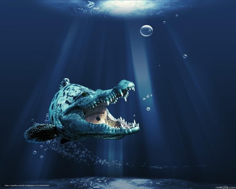 Prehistoric Crocodile — Blue