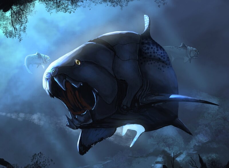 Prehistoric fish in dark waters