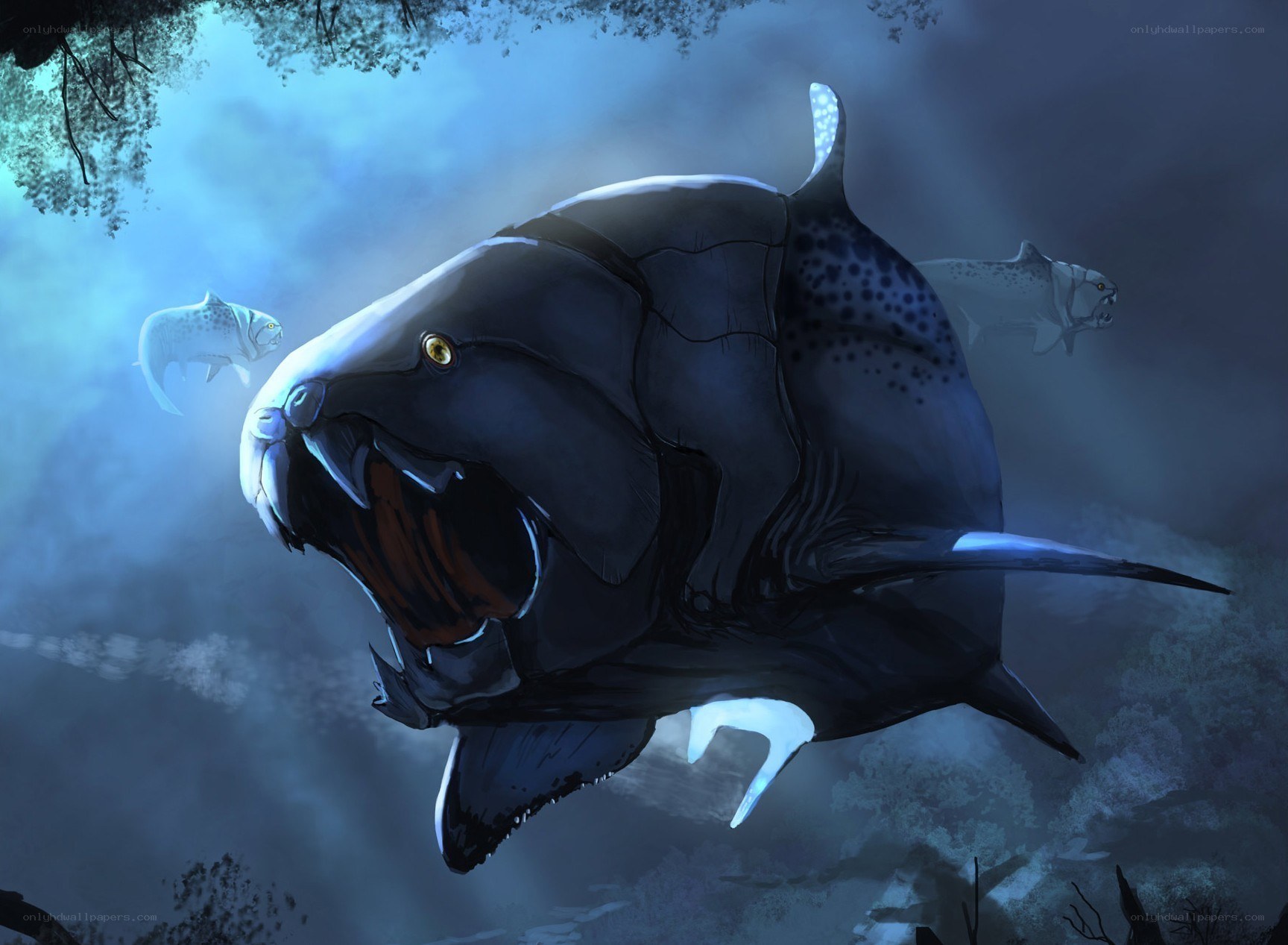 Prehistoric fish in dark waters