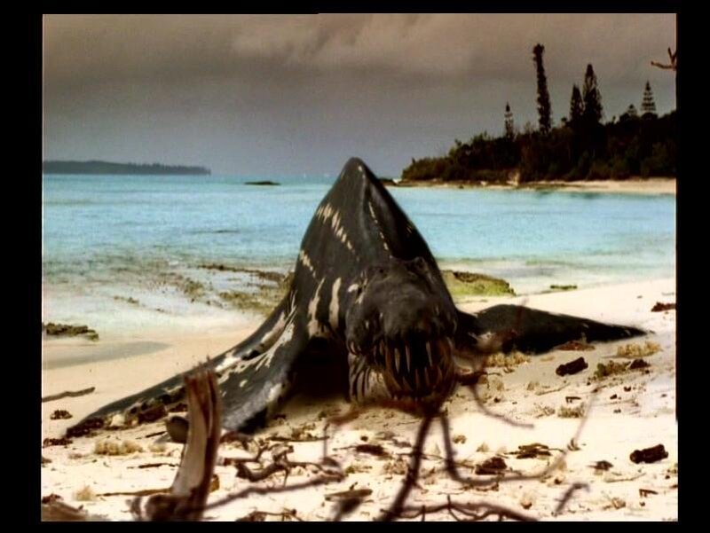 prehistoric shark on beach