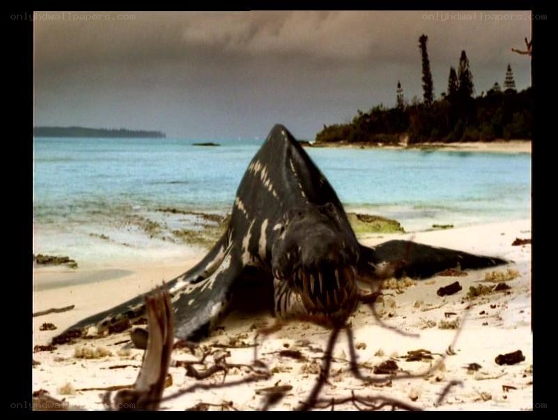 prehistoric shark on beach