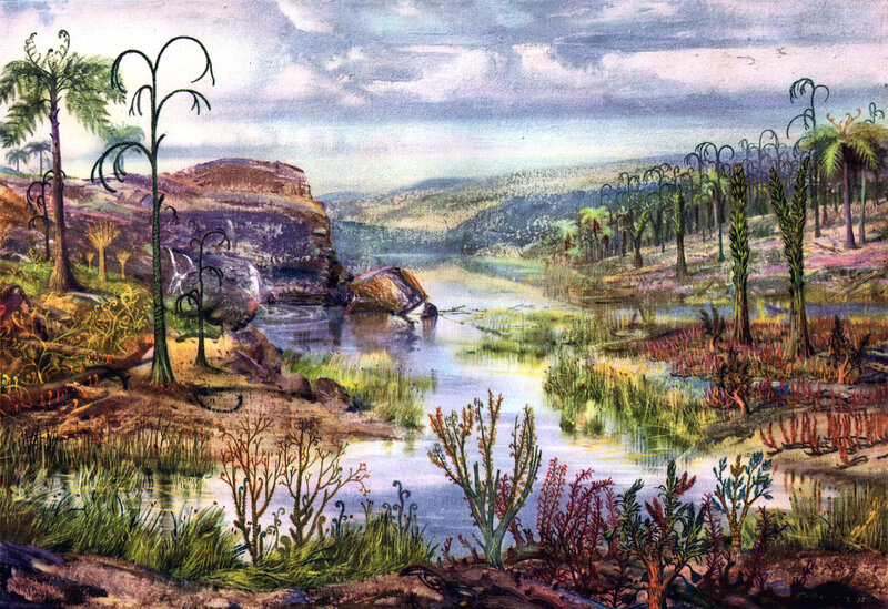 Prehistoric swamp landscape
