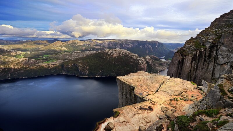 Preikestolen Cliff — Blue, Dramatic, Afternoon, Photograph