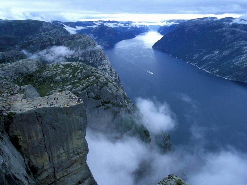 Preikestolen Cliff — Blue, Dramatic, Morning