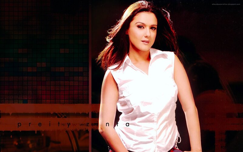 Preity Zinta in white shirt