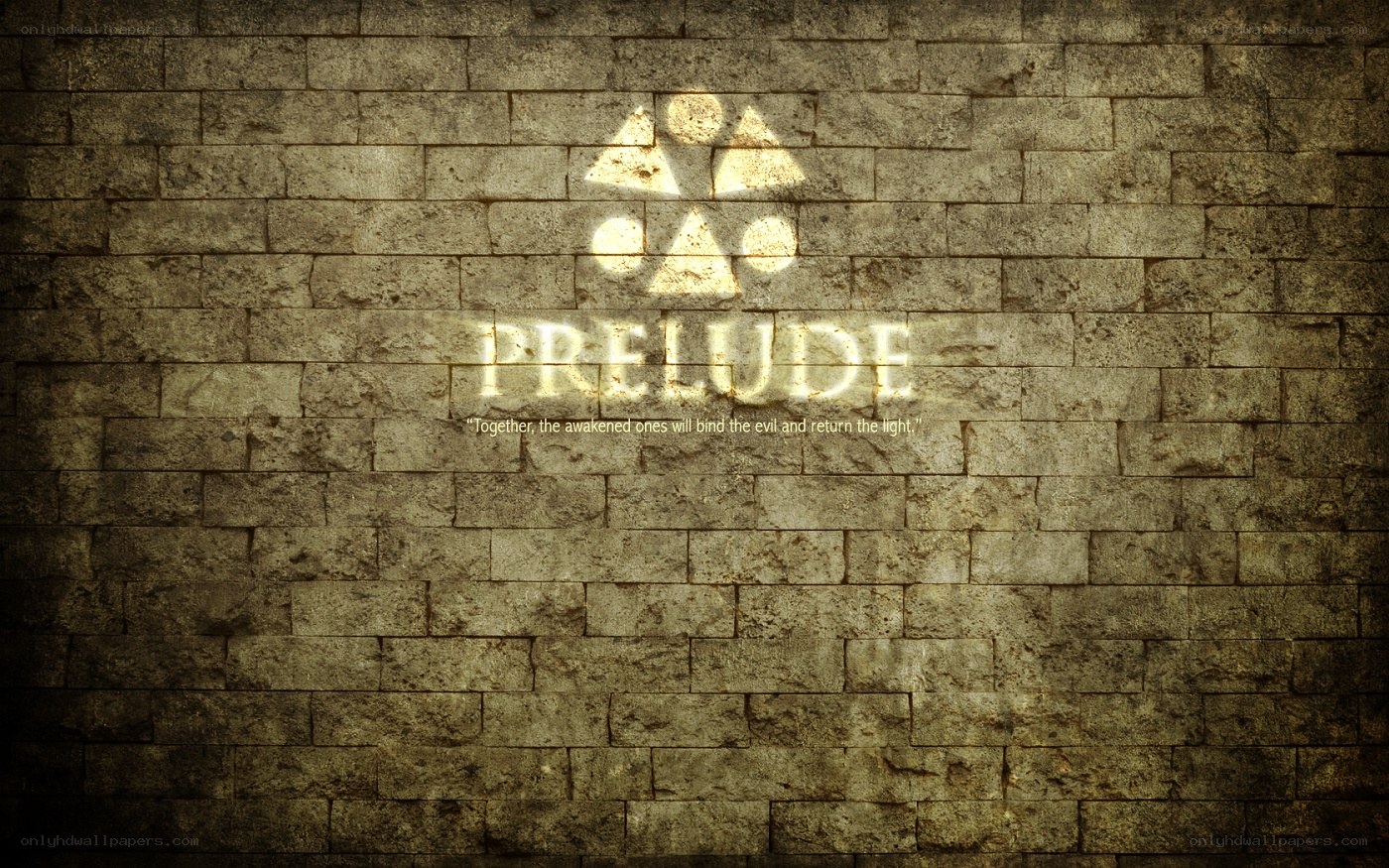 Prelude game logo on stone wall