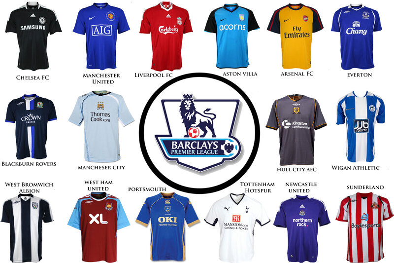 Premier League football jerseys