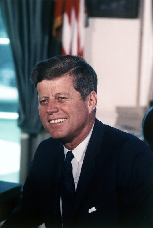 President John F Kennedy smiling