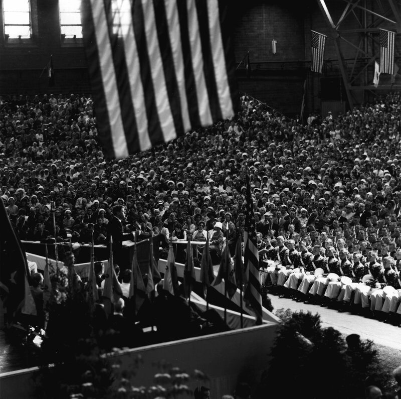 President Kennedy at a graduation ceremony