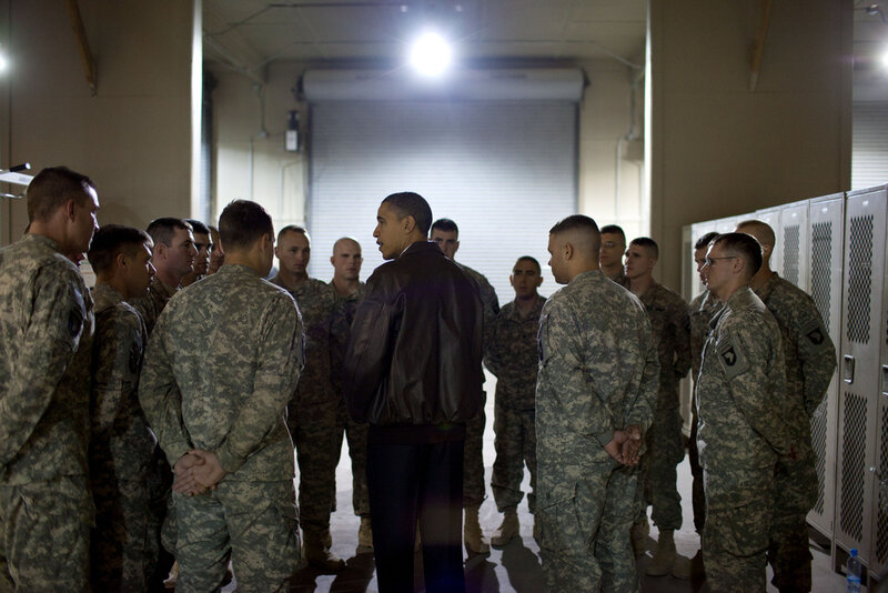 President Obama with Soldiers