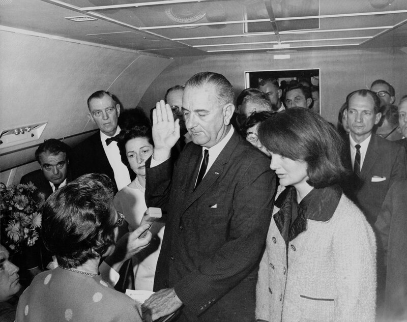 President sworn in on plane