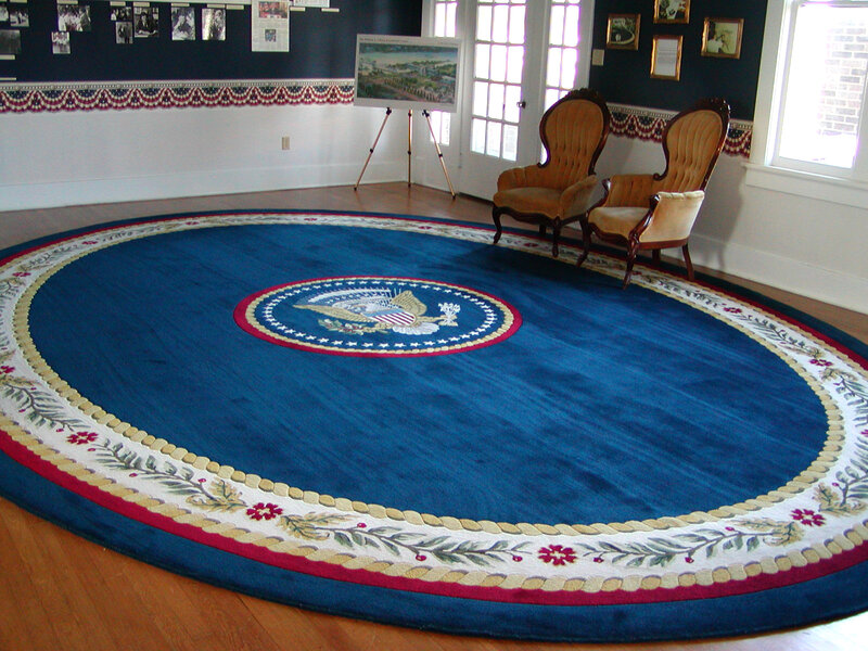 Presidential rug in a display room