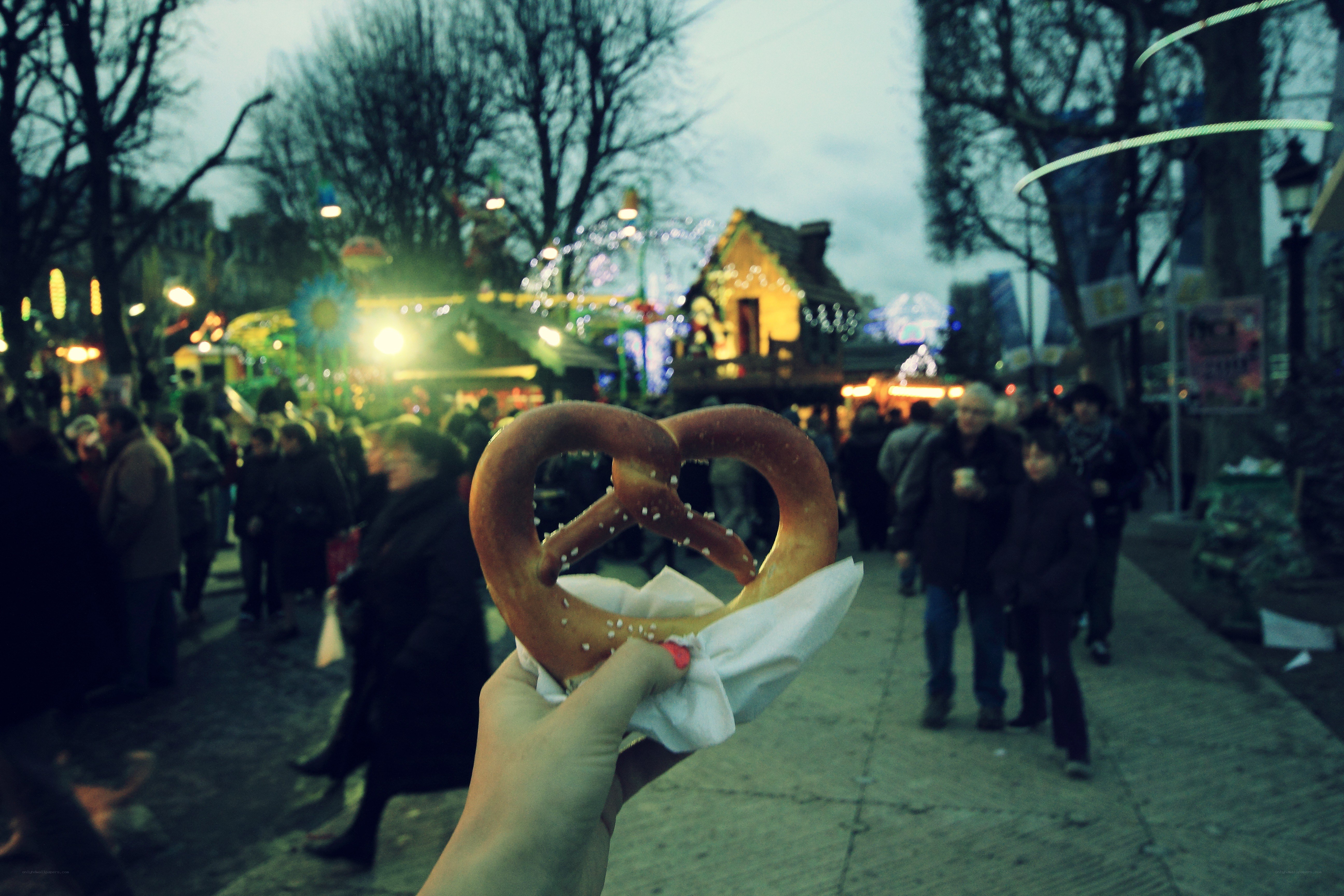 Pretzel at a winter festival
