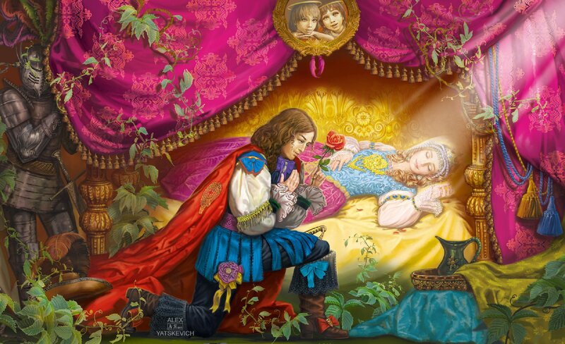 Prince Kneeling Beside Princess