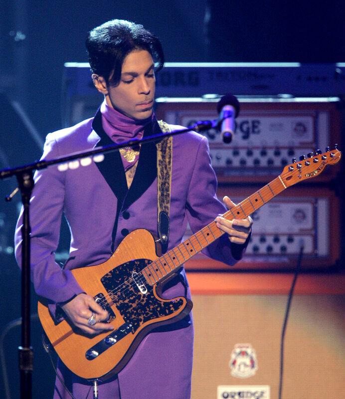 Prince performing on stage