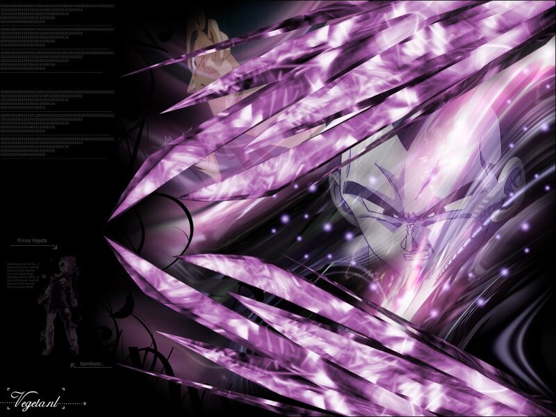 Prince Vegeta in purple energy
