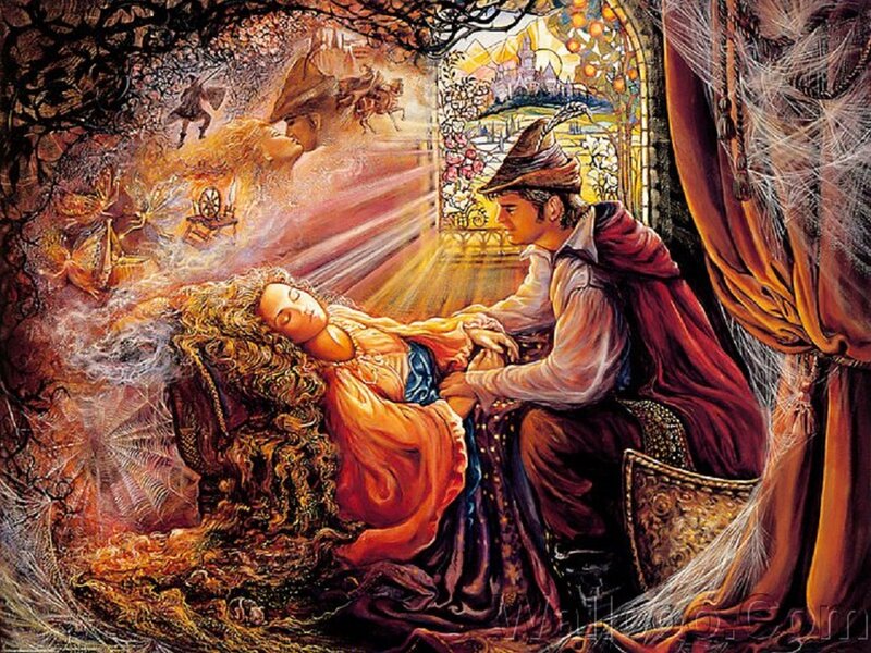 Prince Waking Sleeping Princess — Gold