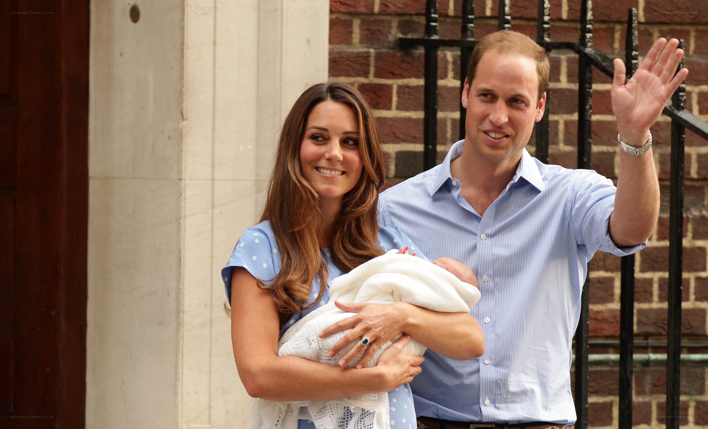 Prince William and Kate with newborn