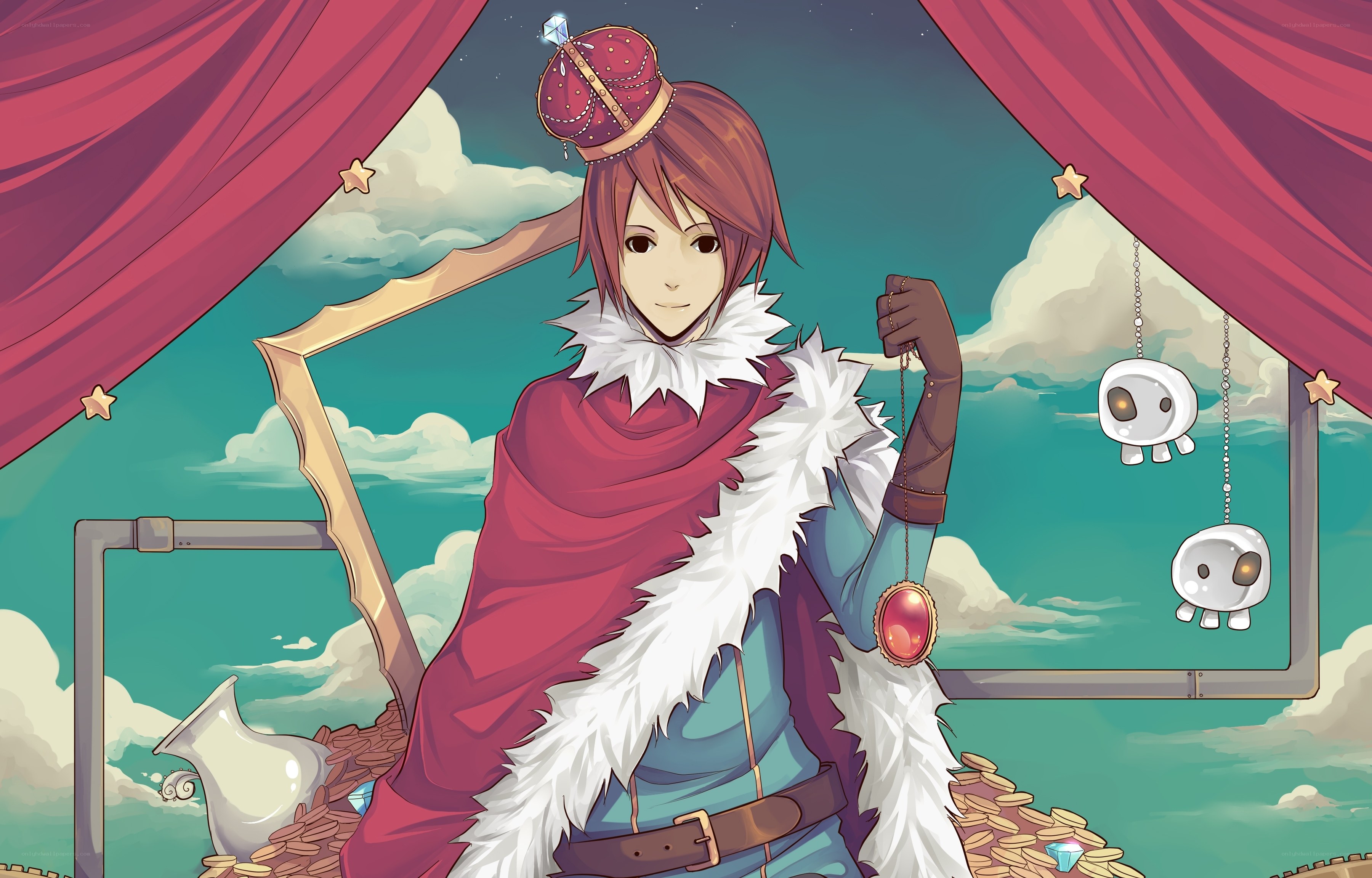 prince with crown and treasure