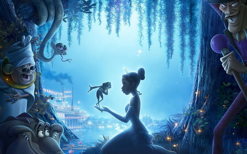 Princess and Frog in Swamp