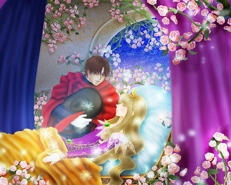 Princess and Knight in Garden