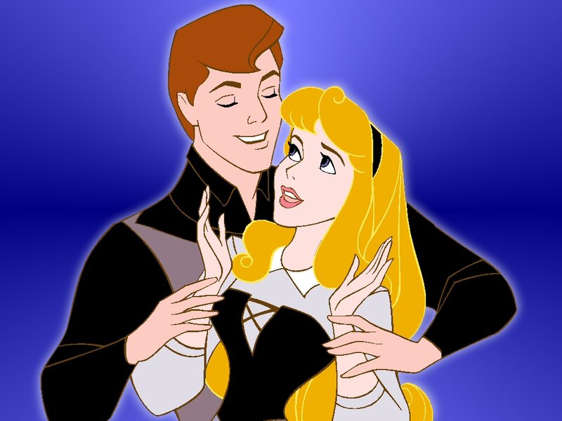 Princess and Prince Embracing — Blue