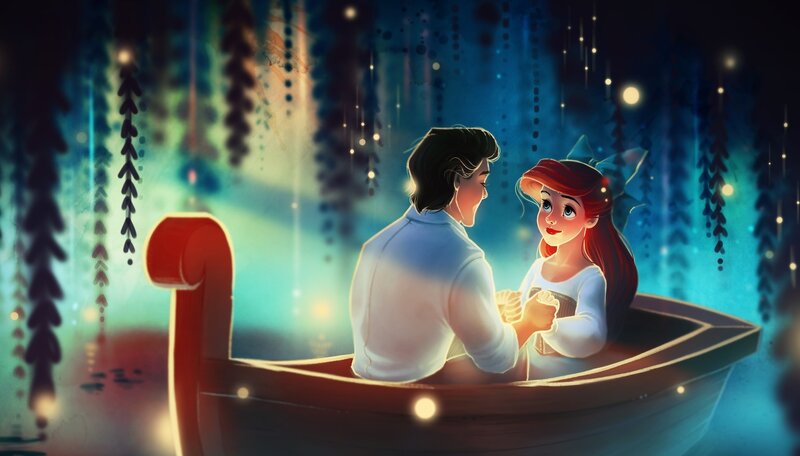 Princess and Prince in Boat — Blue, Romantic