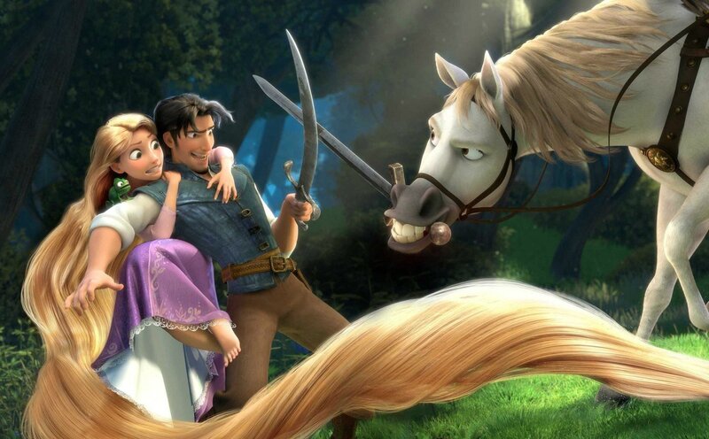 Princess and Prince on Horse — Green, Dramatic