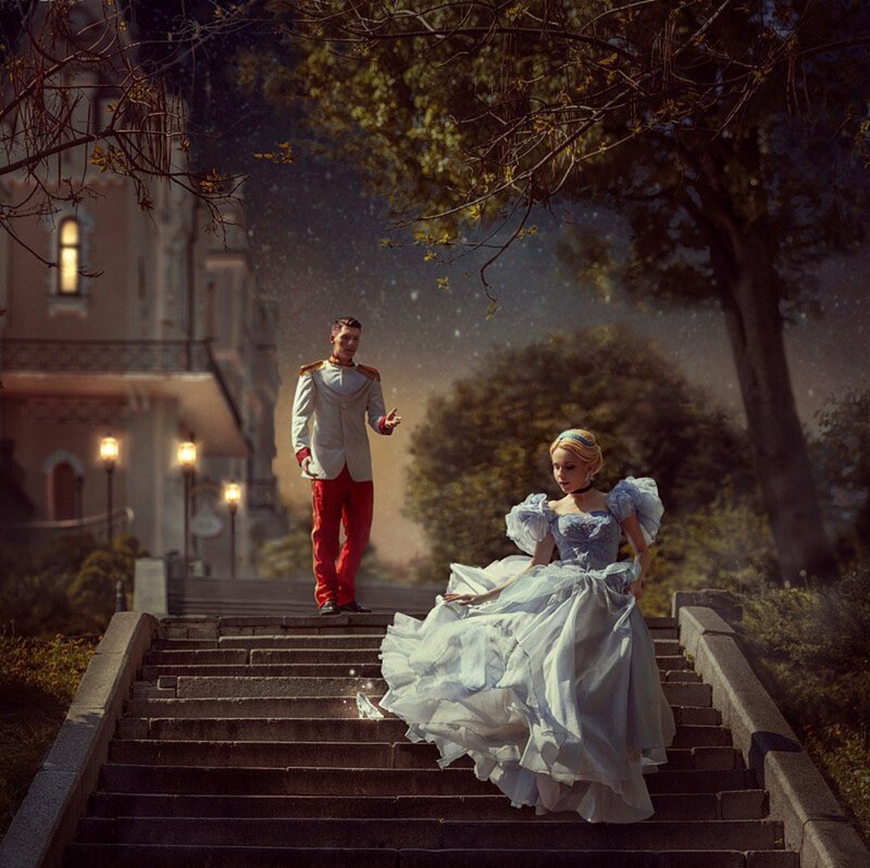 Princess and Prince on Stairs