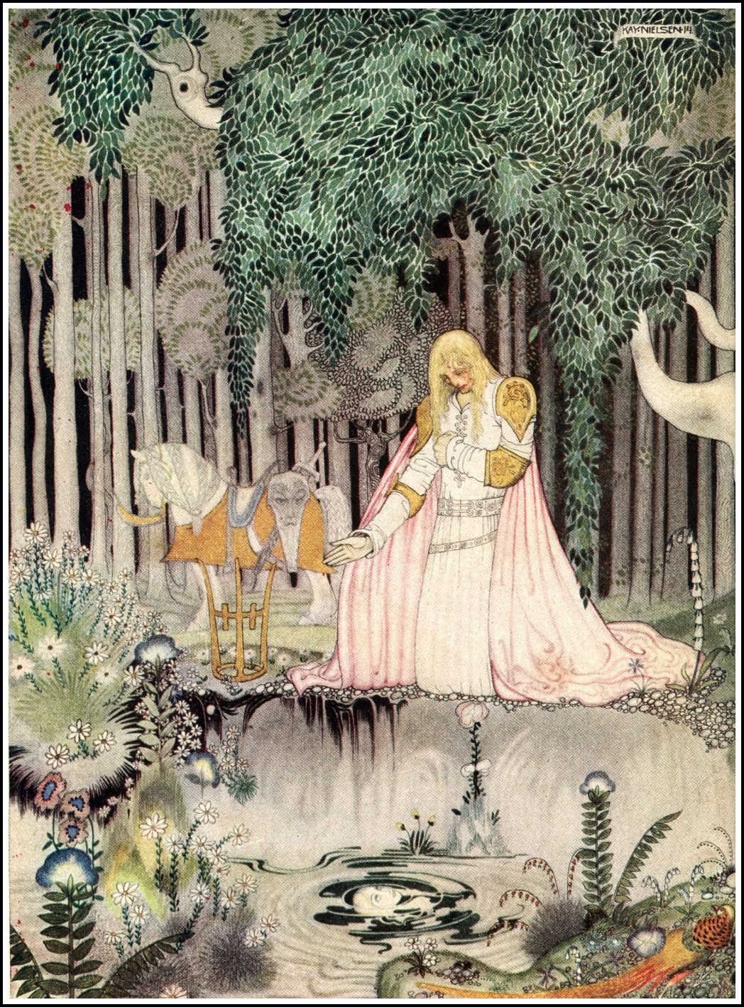 Princess at the forest pond