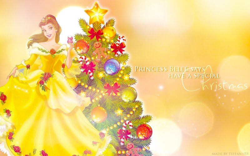 Princess Belle with Christmas Tree