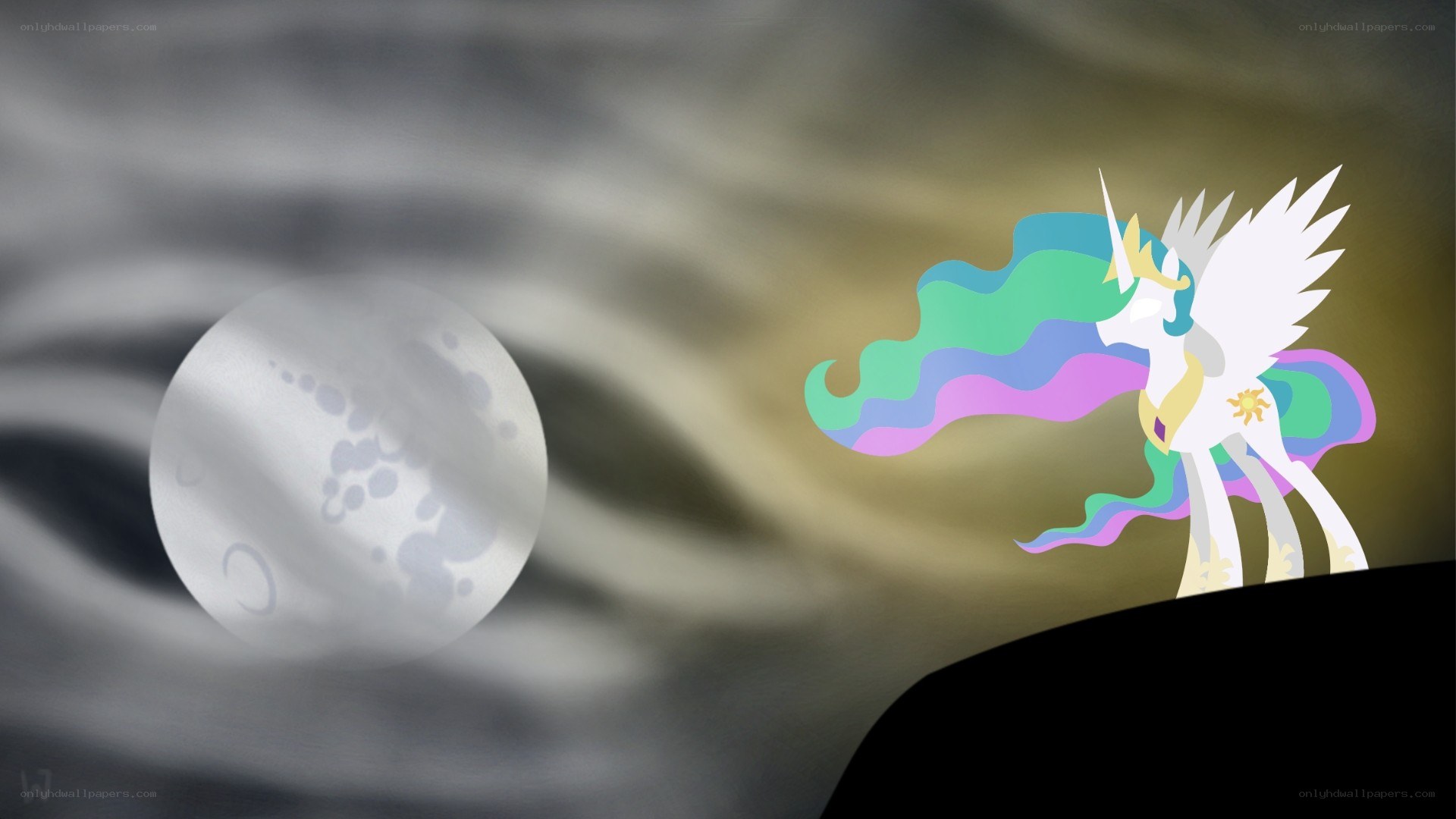 Princess Celestia and the moon