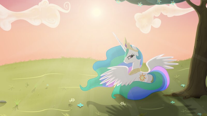 Princess Celestia in a field