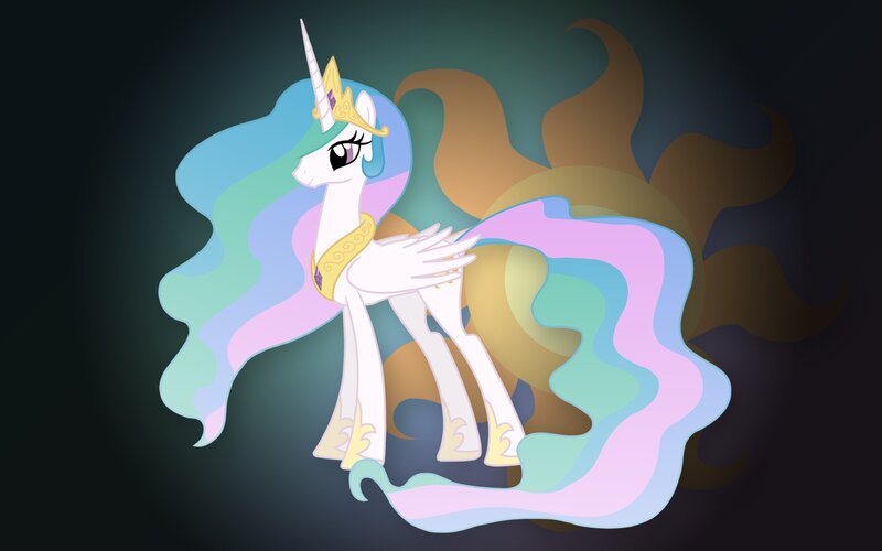 Princess Celestia in a stylized portrait