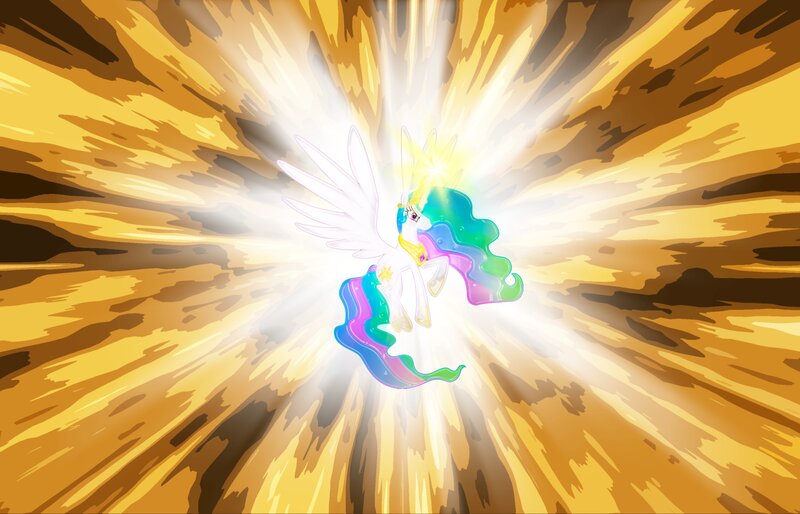Princess Celestia in Flight — Yellow
