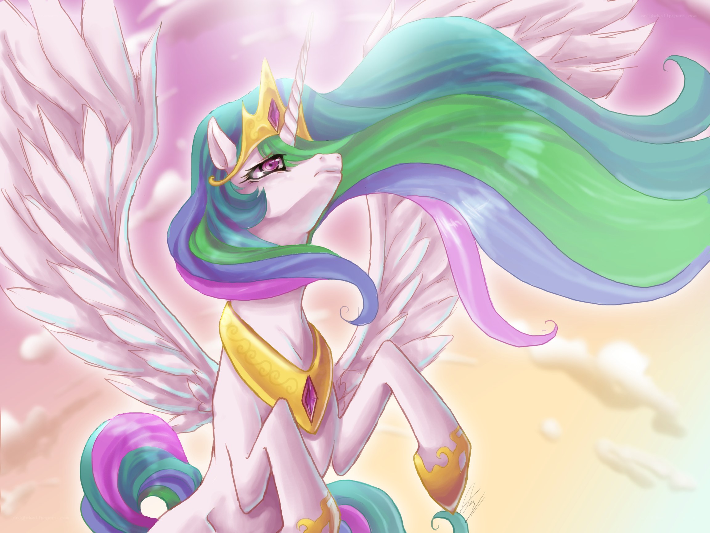 Princess Celestia in the sky
