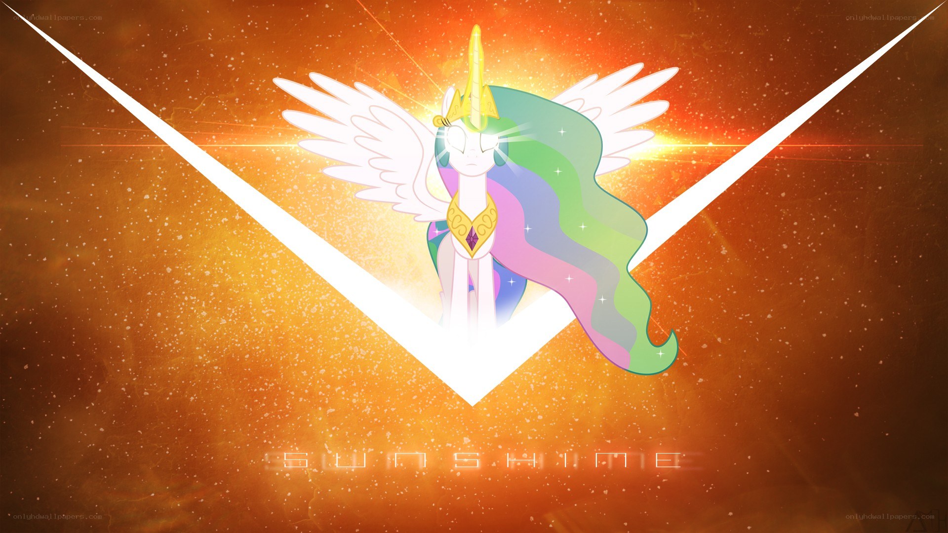 Princess Celestia shining brightly